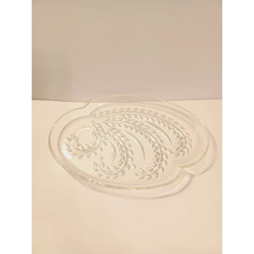 Vintage 1950's Federal Glass Company Snack Tray Set of 3